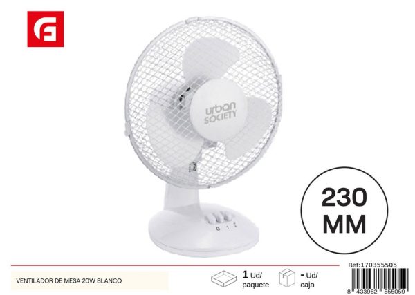 ventilador de mesa 20W blanco - Ventiladores de verano