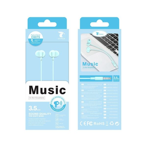 Auriculares in-ear stereo con micrófono 3.5mm azul - Sonido estéreo con llamada en manos libres