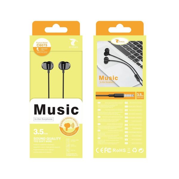 Auriculares in-ear stereo con micrófono 3.5mm negro - Calidad de sonido con diseño ergonómico