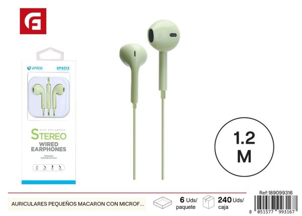 Auriculares pequeños macaron con micrófono - Electrónica y auriculares