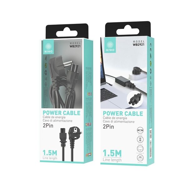 Cable de alimentación 2 PIN 1.5M negro IKREA WB2921 - Cable de impresora y TV