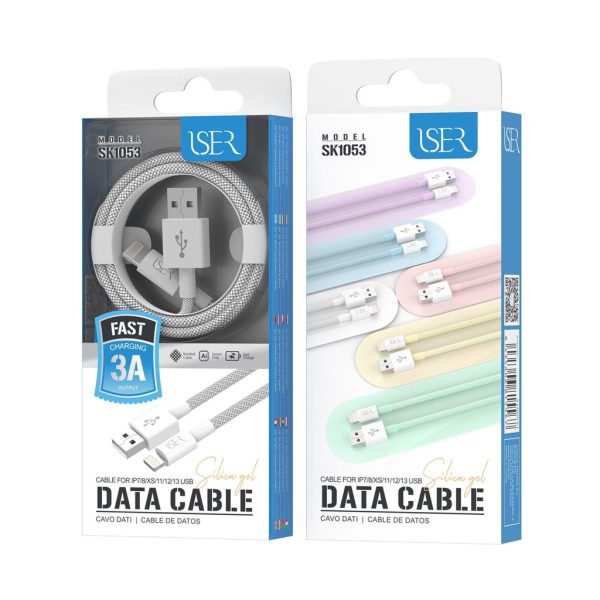 Cable de datos USB a Lightning 1.2m 3A Blanco