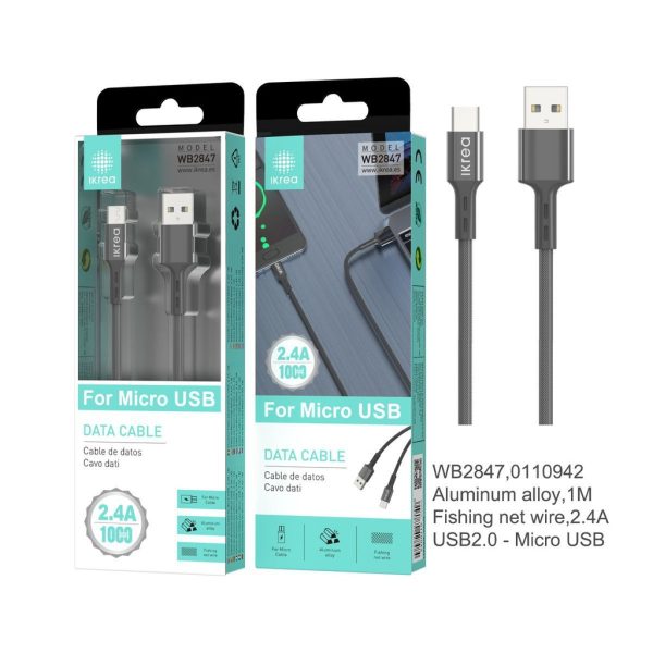 Cable micro USB 1m 2A Negro