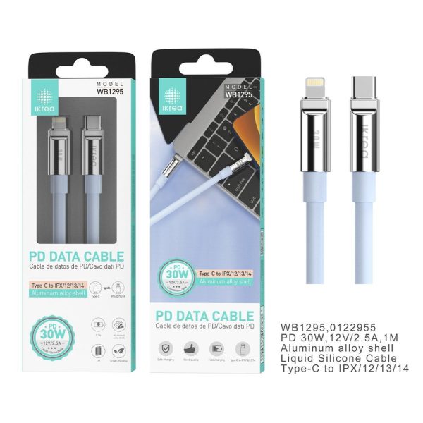Cable tipo C a Lightning 30W 2.5A Azul - Carga rápida