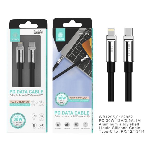 Cable tipo C a Lightning 30W 2.5A Negro - Carga rápida