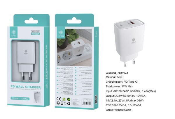 Cargador PD puerto Type-C 25W 3A Blanco - Cargador de hogar