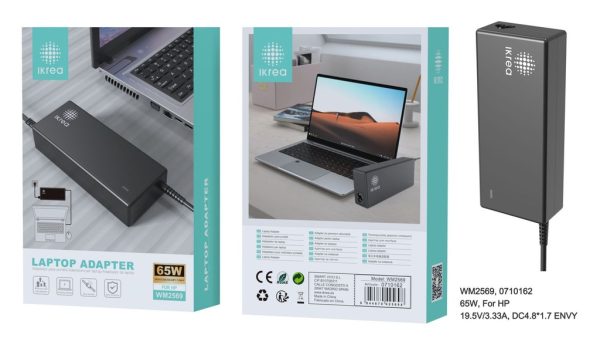 Cargador de portátil WOOX WM2569 19V/3.33A DC4.8*1.7 ENVY para HP 65W - Cargadores de laptops