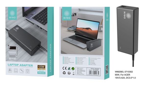 Cargador de portátil WOOX WM2583 19V/3.42A DC3.0*1.0 para Acer 65W - Cargadores de laptops