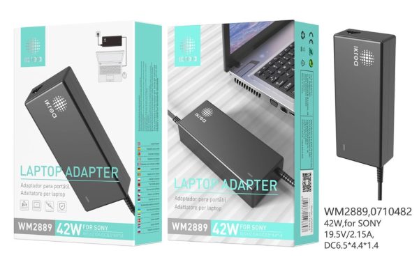 Cargador de portátil WOOX WM2889 19.5V/2.15A DC6.5*4.4*1.4 para Sony 42W - Cargadores de laptops