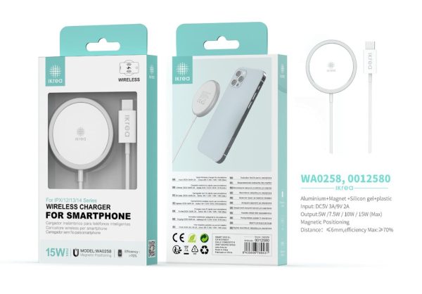 Cargador inalámbrico para iPhone con cable Type-C 15W blanco - Cargadores inalámbricos