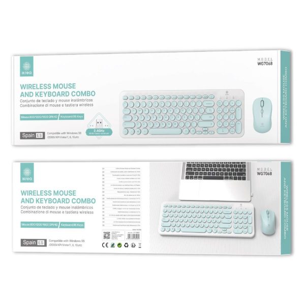 Combo de teclado y ratón inalámbricos IKREA WG7068 96 teclas color azul - Accesorio de computadora