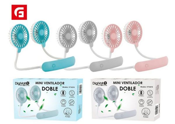 Mini ventilador doble recargable - Climatización