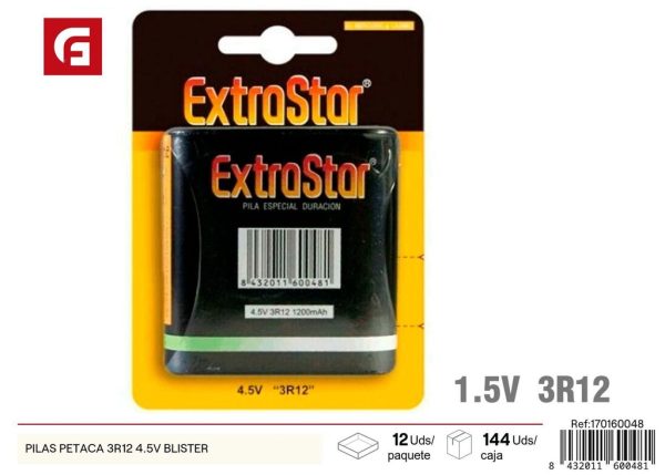 Pilas petaca 3R12 4.5V blister - Accesorios electrónicos