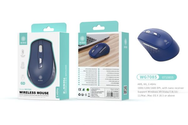 Ratón inalámbrico 6D 2.4GHz 1000/1200/1600DPI color azul IKREA WG7085 - Accesorio de computadora