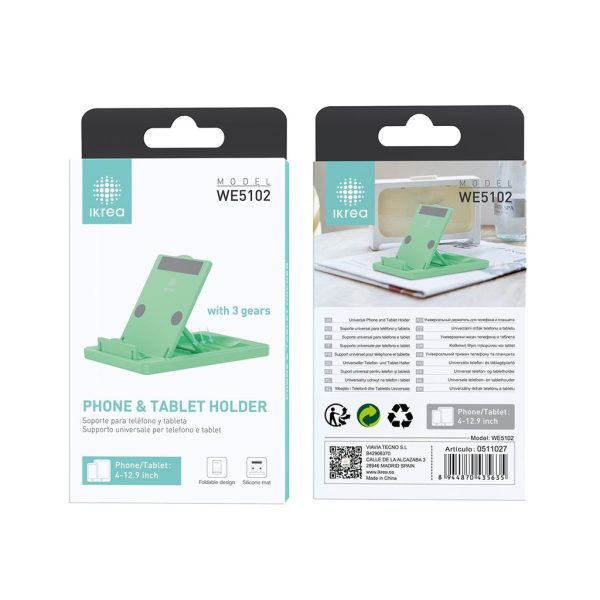 Soporte universal ajustable con 6 posiciones para móvil y tablet (4-12.9 pulgadas) color verde - Accesorio para dispositivos - Imagen 3