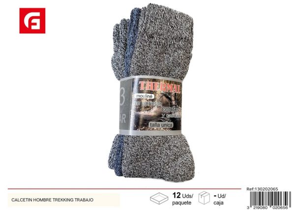 Calcetín hombre trekking trabajo - Calcetines resistentes para actividades al aire libre