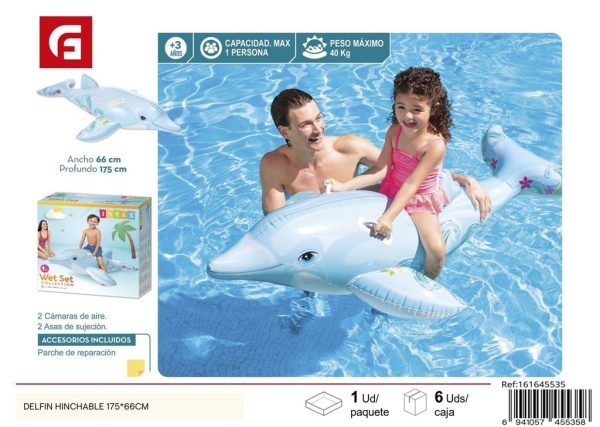 Delfín hinchable 175*66cm para juegos acuáticos