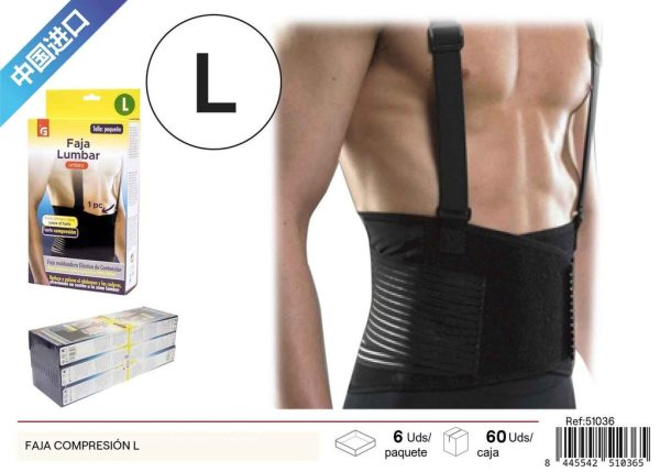 Faja de compresión de trabajo tamaño L - Soporte lumbar y equipamiento de fitness