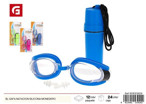 Gafa de natación de silicona con monedero - Equipamiento de natación