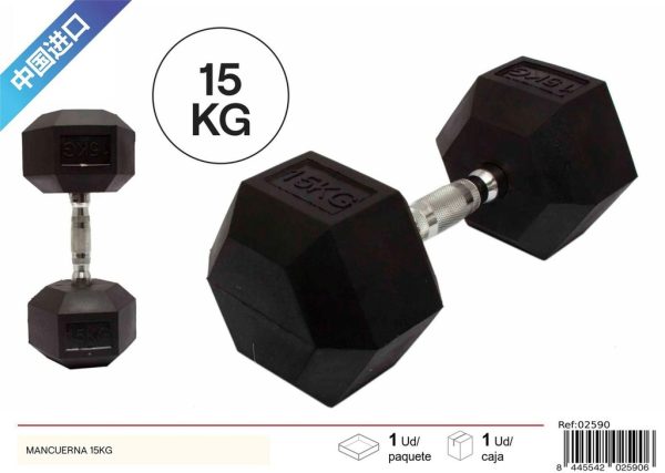 Mancuerna 15 kg - Equipos de fitness y entrenamiento