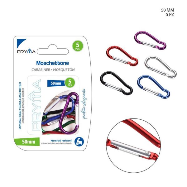 Mosquetón 5cm 5 unidades - Accesorios pequeños