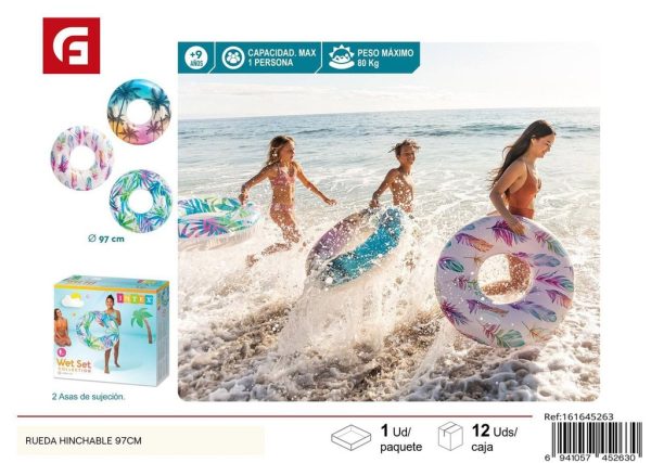 Rueda hinchable salvavidas 97cm para natación