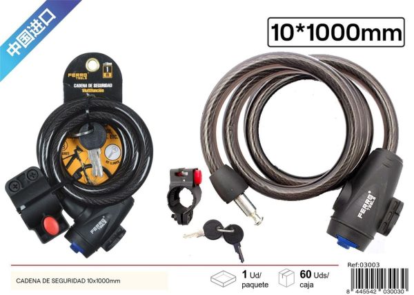 Cadena de Seguridad 10x1000 mm - Accesorios para bicicletas