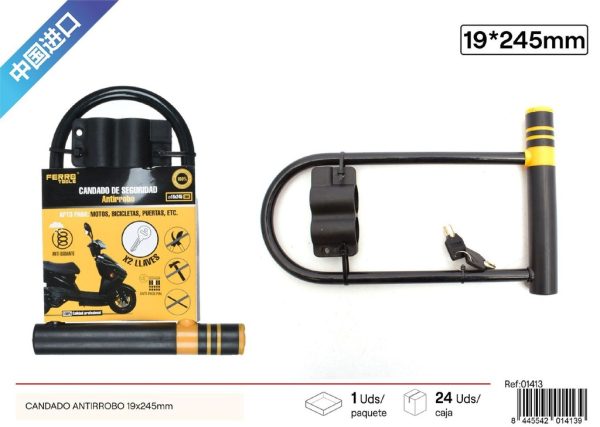 Candado antirrobo U para bicicleta 19x245 mm - Accesorios para bicicletas