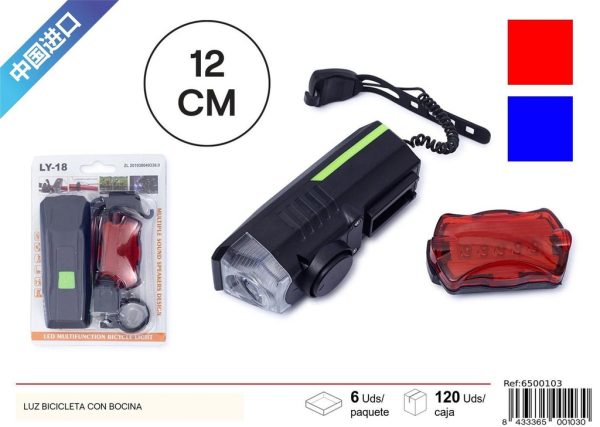 Martillo de goma 500g y luz de bicicleta con bocina para reparación y seguridad