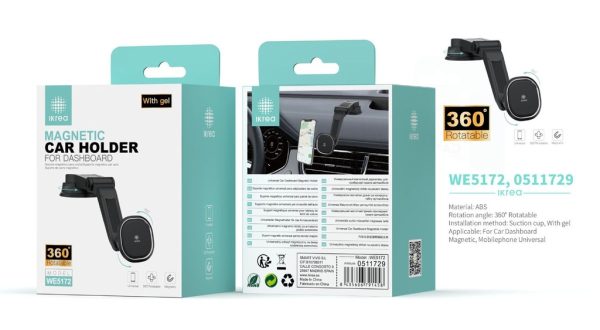Soporte universal magnético 360° de ventosa con gel para salpicadero de coche color negro - Accesorio automotriz - Imagen 3