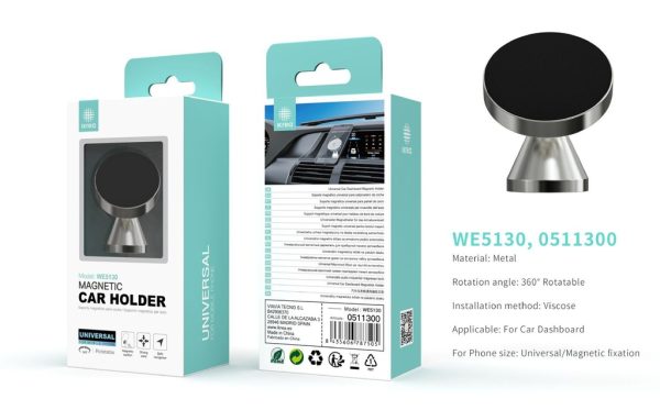 Soporte universal magnético para coche color plata - Accesorio automotriz
