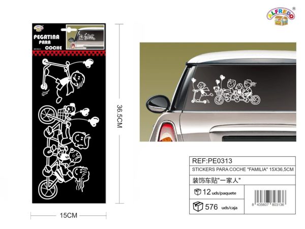 Stickers para coche "Familia" 15x36.5cm - Accesorios decorativos