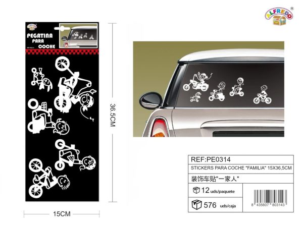 Stickers para coche "Familia" 15x36.5cm - Accesorios decorativos - Imagen 2