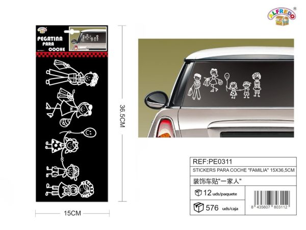 Stickers para coche "Familia" 15x36.5cm - Accesorios decorativos - Imagen 4