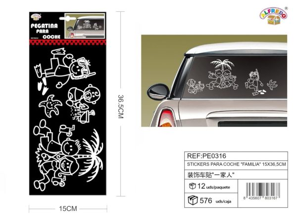 Stickers para coche "Familia" 15x36.5cm - Accesorios decorativos - Imagen 5