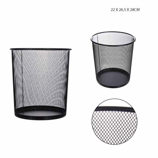Cesta de basura negra 22X26.5X28cm - Organizador