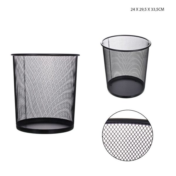 Cesta de basura negra 24x29.5x33.5 cm - Artículos de oficina