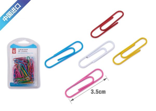 Clips de color 3.3cm - Material de oficina colorido y funcional
