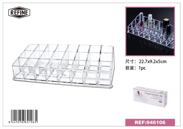 Organizador de cosméticos 22.7x9.2x5cm transparente
