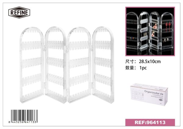 Organizador de pendientes 28.5x10cm transparente - Accesorios de belleza