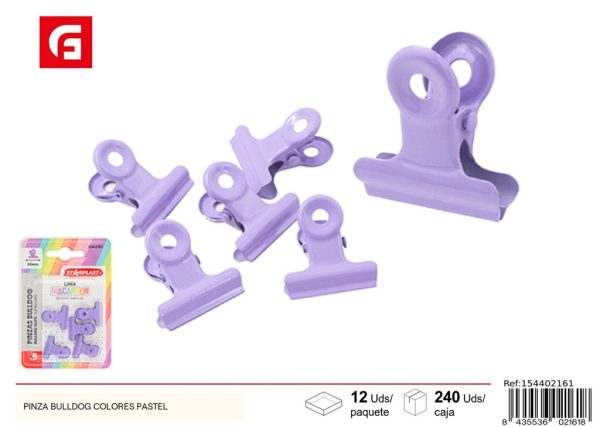 Pinza bulldog de colores pastel - Material de oficina