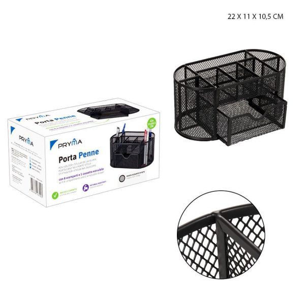 Portalápices multiuso negro 22x11x10.5 cm - Accesorios de oficina