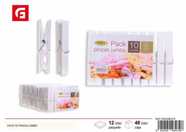 Pack 10 pinzas jumbo - Accesorios de limpieza