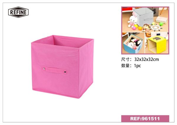 Caja de almacenamiento de tela 32x32x32cm rosa - Almacenamiento para el hogar