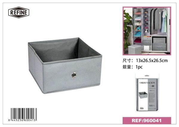 Caja de almacenamiento de tela gris 26.5*26.5*13cm - Almacenamiento en el hogar