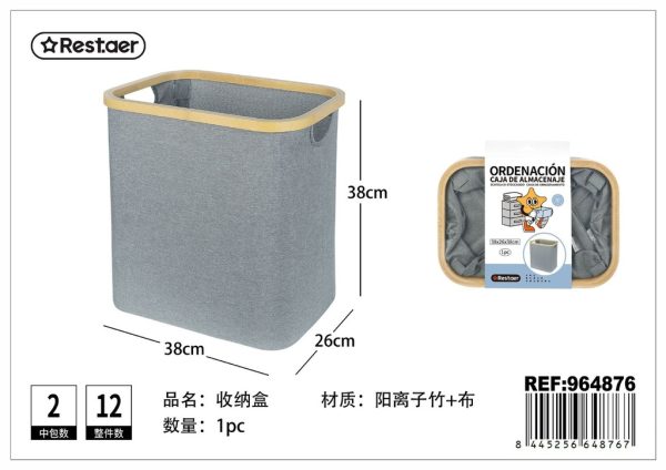 Caja de bambú con asas 38*26*38CM - Organización y decoración del hogar