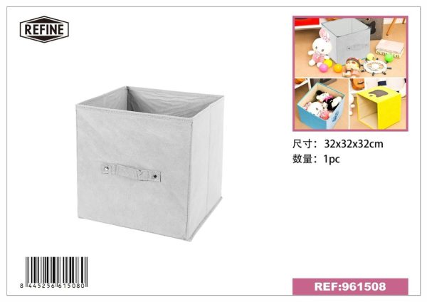 Cubo de almacenamiento plegable 32x32x32cm blanco - Almacenamiento para el hogar