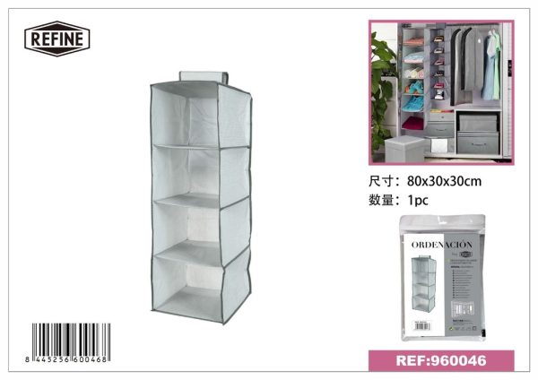 Organizador colgante de tela 4 niveles 30x30x80 cm - Artículos del hogar