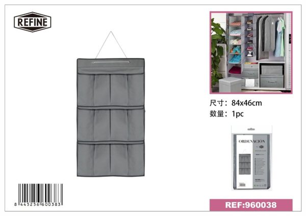 Organizador de 12 bolsillos 46*84 cm gris - Artículos de hogar