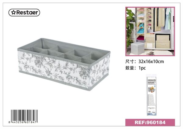 Organizador de ropa interior 8 compartimentos estampado 32x16x10cm - Almacenamiento en el hogar